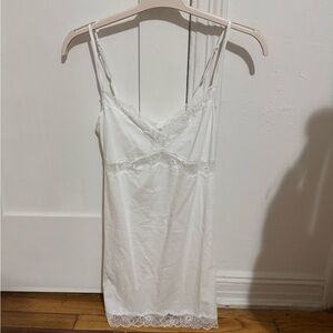 SKIMS White Cotton Lace Slip Dress